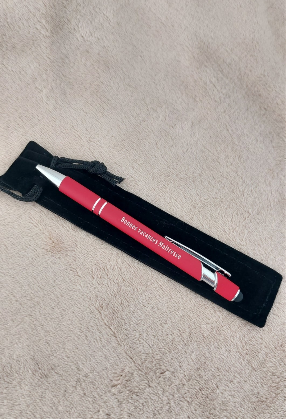Stylo gravé “Bonnes vacances Maîtresse” – Cadeau de fin d’année