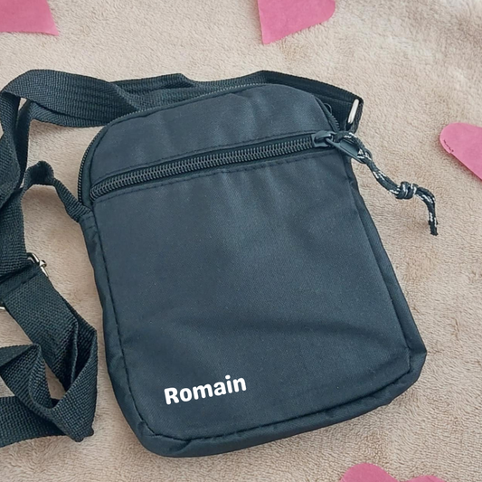 Sacoche bandouliĂšre personnalisĂ©e homme â Noire ou grise