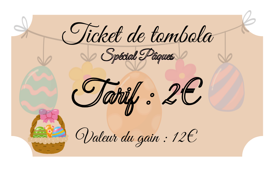 Ticket de tombola de Pâques