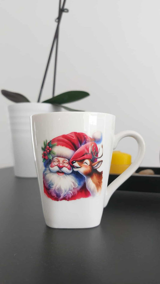 Tasse de Noël personnalisée – Père Noël & Renne