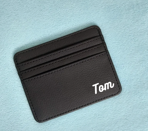 Porte-cartes noir personnalisé pour homme