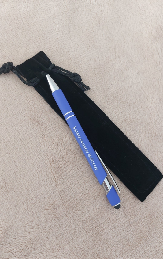 Stylo gravé “Bonnes vacances Maîtresse” – Cadeau de fin d’année