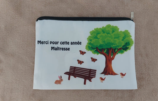 Pochette de fin d'année Maîtresse - Forêt personnalisable